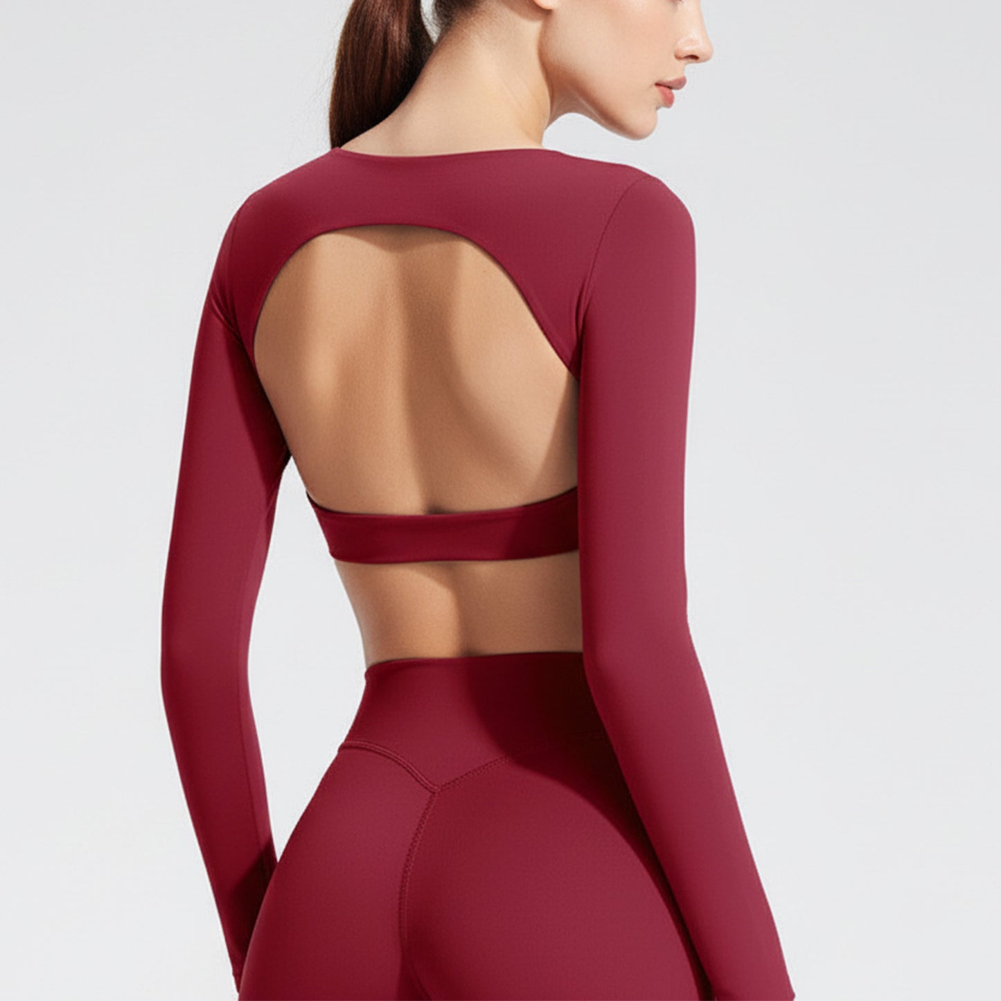 Women's Long Sleeve Yoga Top | Stylish Activewear with Cutout