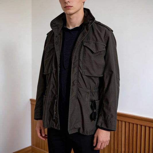 Men's Vintage Lapel Workwear Coat | Stylish & Functional Outerwear
