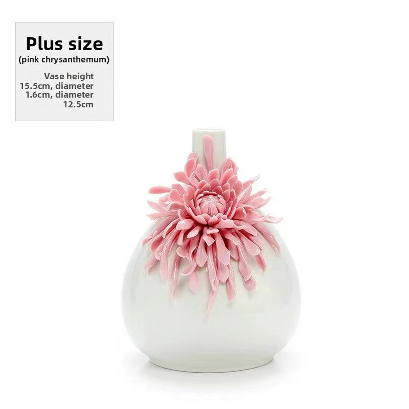 Elegant Embossed Flower Vase | Premium White Porcelain Décor