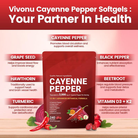 Cayenne Pepper Dietary Supplement Softgels | Natural Health Booster