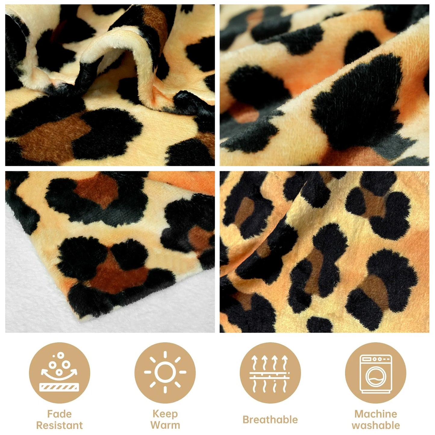 Trendy Leopard Fleece Blanket | Super Soft Cozy Throw for Home