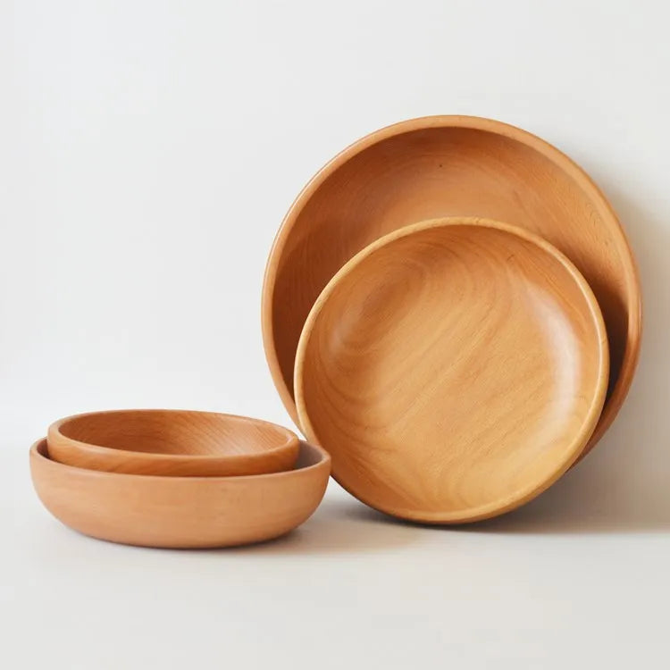 Japanese Style Wooden Bowl for Kitchen, Salad Soup and Rice Bowl, Natural Tableware, Food Utensil, Ramen Noodles Dinner Tablewar