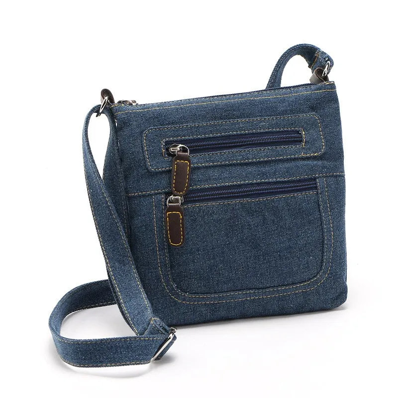 Vintage Denim Crossbody Bag | Stylish Women's Messenger Handbag