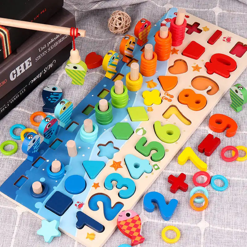 3D Montessori Educational Toy for Kids | Magnetic Fishing Shapes