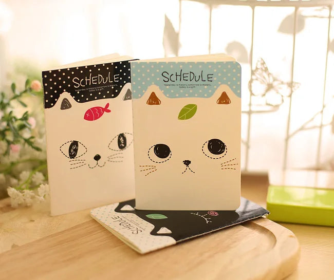 Cute Cat Mini Notebook | Stitching Binding Portable Planner