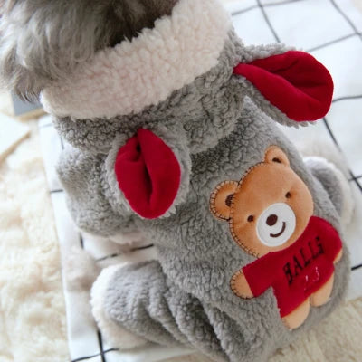 Cute Bear Dinosaur Dog Costume | Warm Winter Coat for Pets