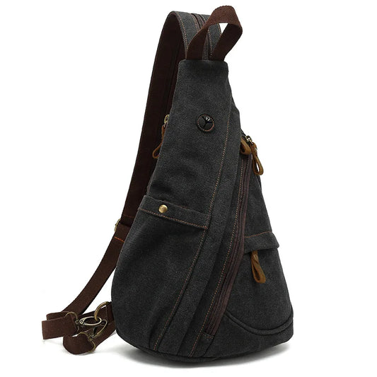 Versatile Men's Canvas Chest Bag | Large Capacity Messenger Bag
