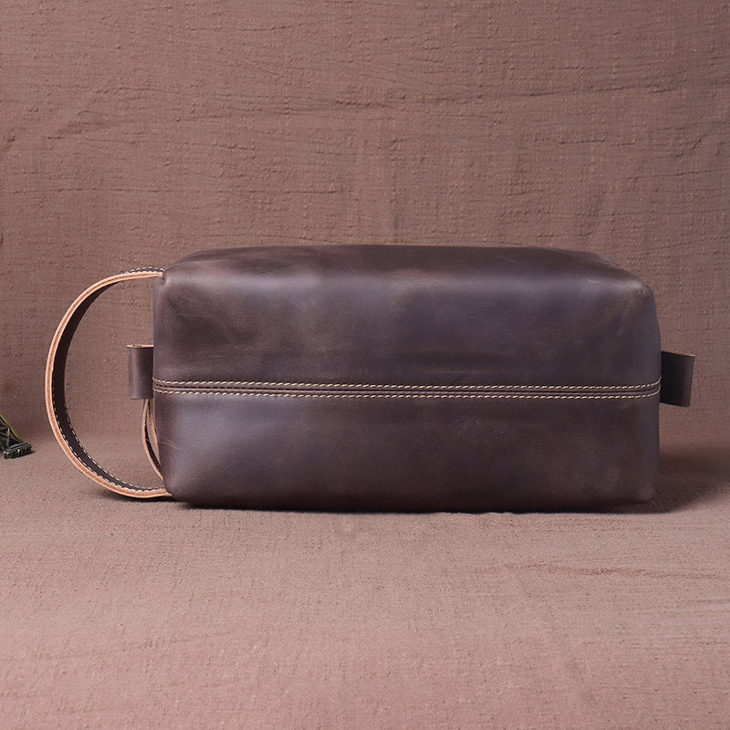Stylish Genuine Leather Hand Wash Bag for Men | Large Capacity