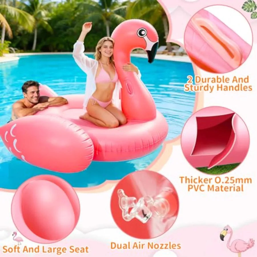 102" Giant Flamingo Pool Float | Inflatable Summer Pool Lounge