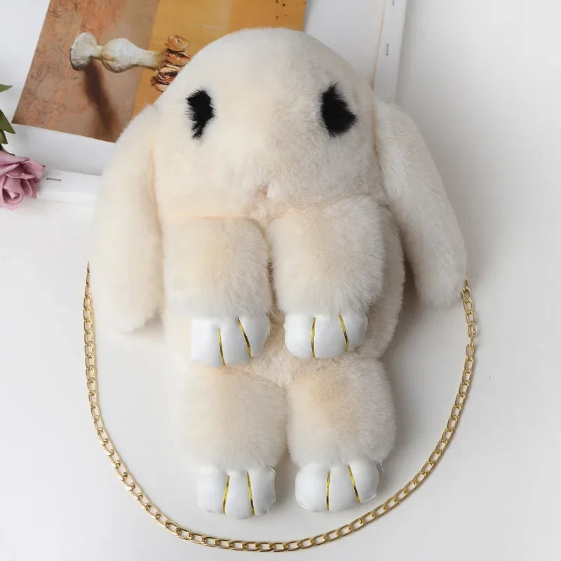 Bonito bolso bandolera de conejo de peluche | Encantador diseño cruzado