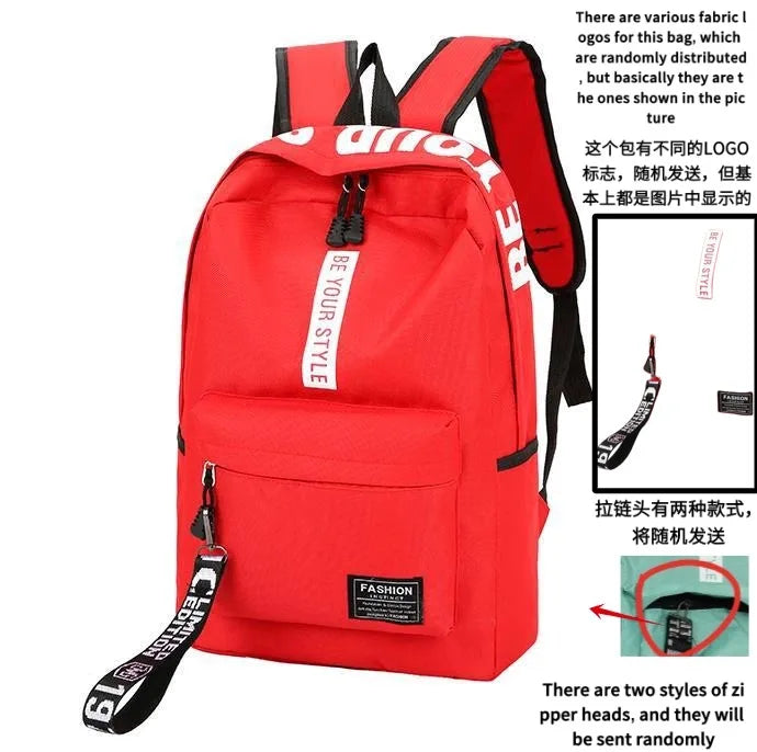 Fashion trend backpack backpack for men and women junior high school high school student bag large capacity korean version of th