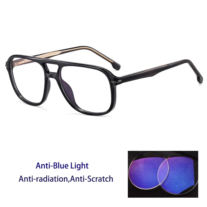 Retro Double Beam Pilot Optical Glasses | Anti Blue Light Eyewear