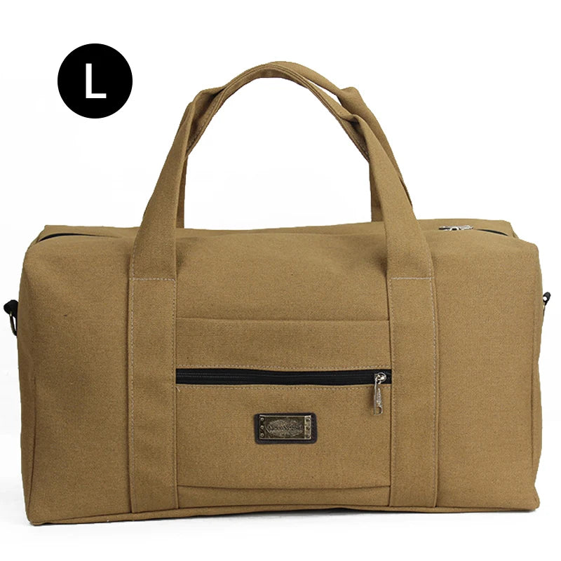 Unisex Soft Canvas Travel Duffle Bag | Large Capacity Tote