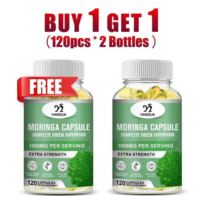 Pure Moringa Oleifera Capsules | Support Skin Glow & Energy