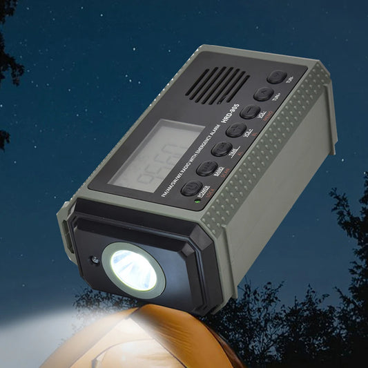 10,000mAh Portable Solar Emergency Radio | Hand Crank & Power Bank