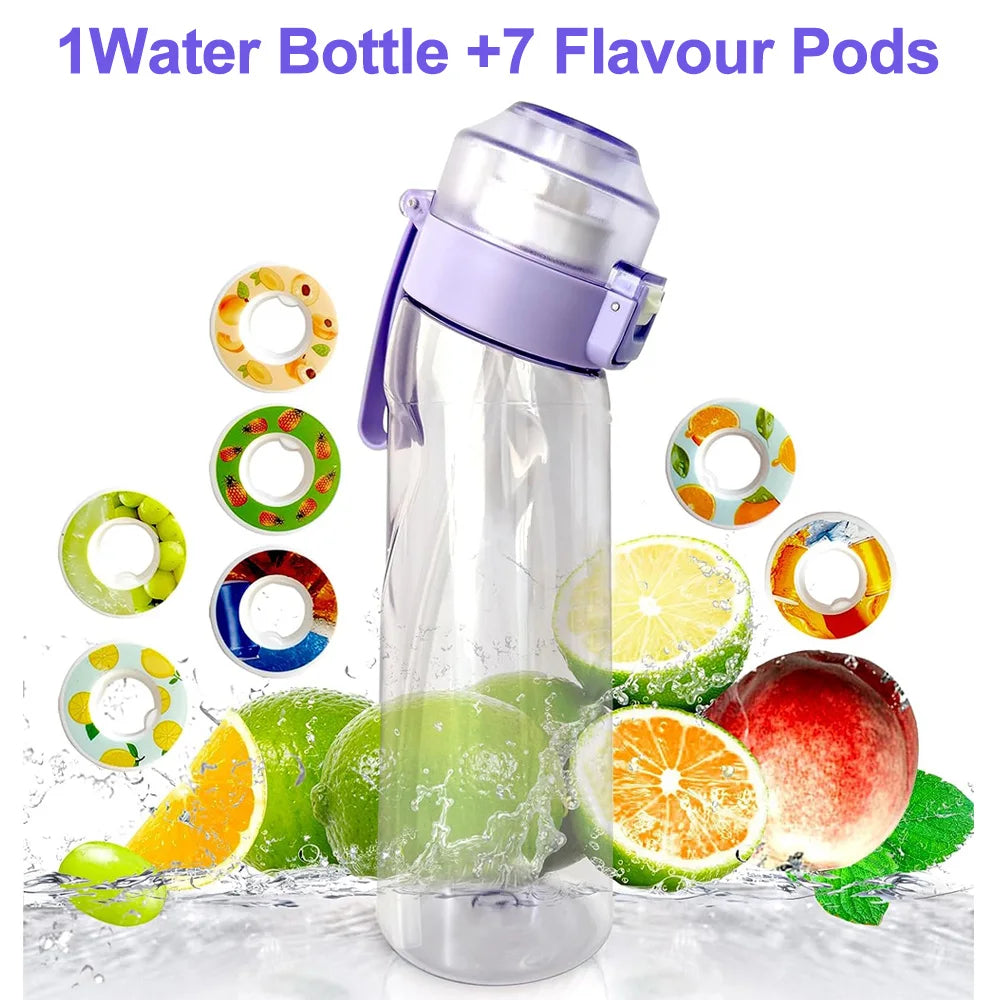 650ML BPA Free Sports Air Water Bottle | Flavor Pods Included