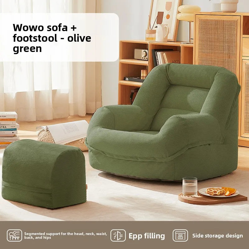 Cozy Lazy Sofa with Footstool | Perfect Winter Lounge Chair