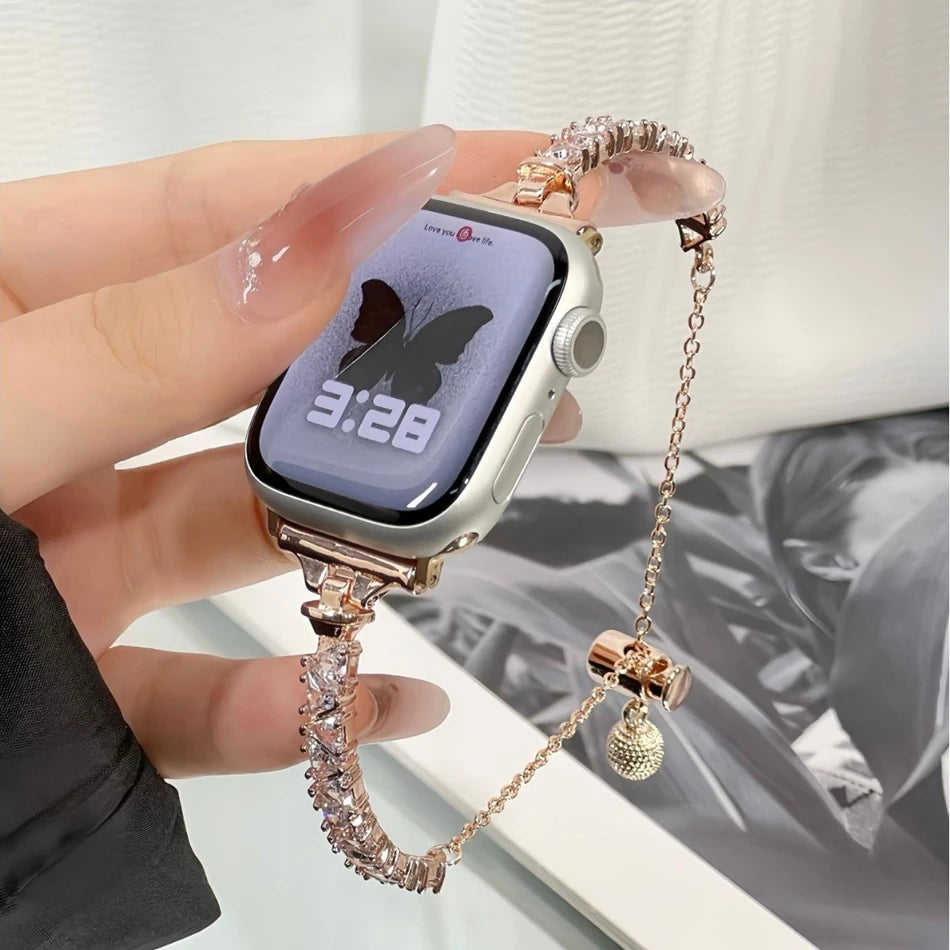 Luxury Zircon Diamond Bangle Strap for Apple Watch Series 10-11