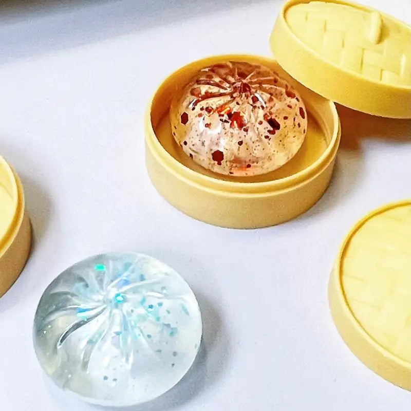 Crystal Bun Cute Mini Soup Dumpling Shaped Stress-relief Squeeze Toy, Venting Office Prank Toy, Slow Rebound, Fun Gift