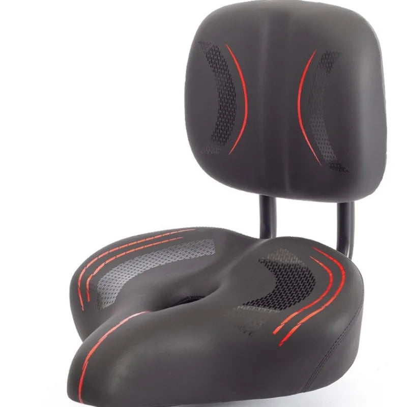 Oversized Comfort E-Bike Saddle with Backrest | PU Leather Seat