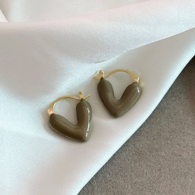 Elegant Wine Red Heart Shaped Drop Earrings | Fashion Jewelry for Women