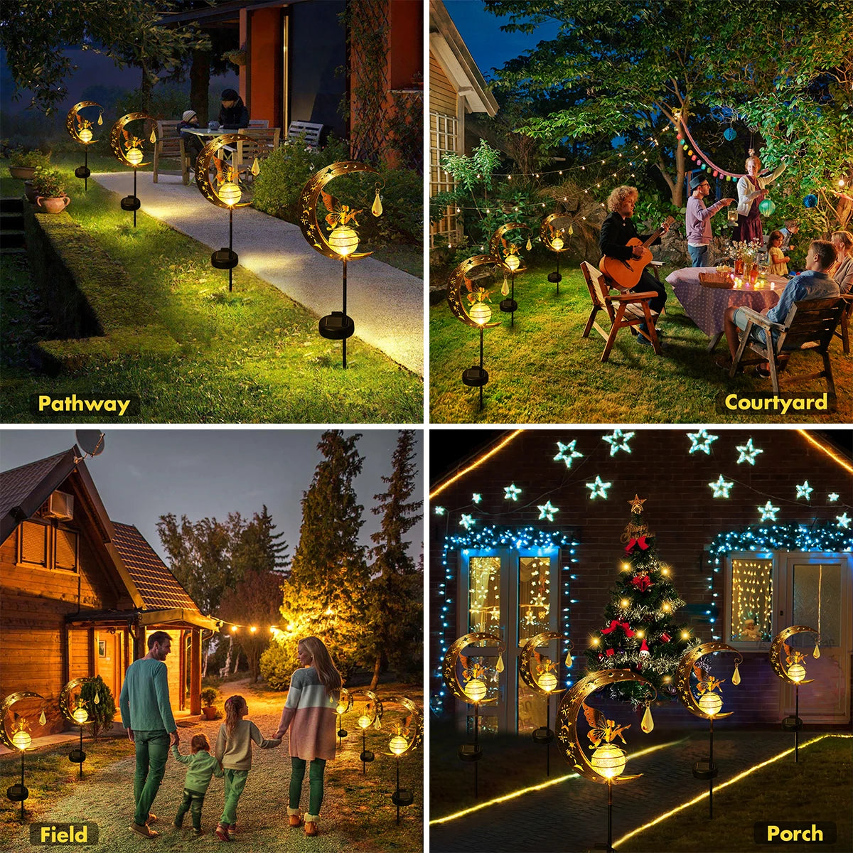 Luces solares de estaca Hada Lunar | Encantadora decoración de jardín exterior