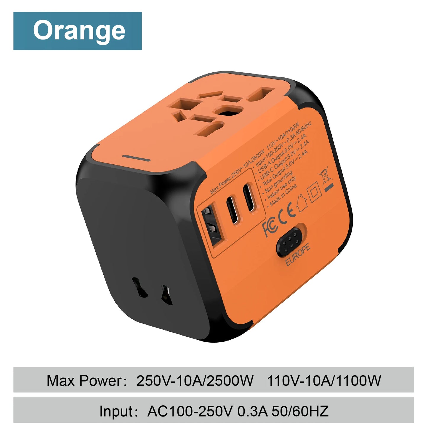Universal Travel Adapter with USB-C & USB-A | Worldwide Compatibility