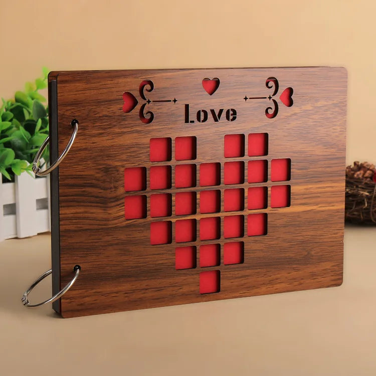 Álbum de Fotos DIY de Madera Vintage | Recuerdos y Almacenamiento para Scrapbook