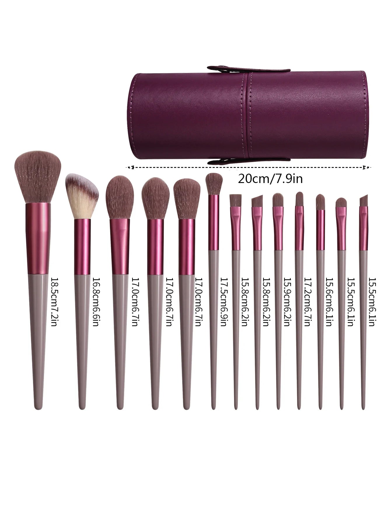 13 Piece Professional Makeup Brush Set – Soft Fluffy Nylon & Wool Fiber Brushes for Foundation, Eyeshadow, Concealer, Blending, Blush & Kabuki – Full Face Beauty Tools