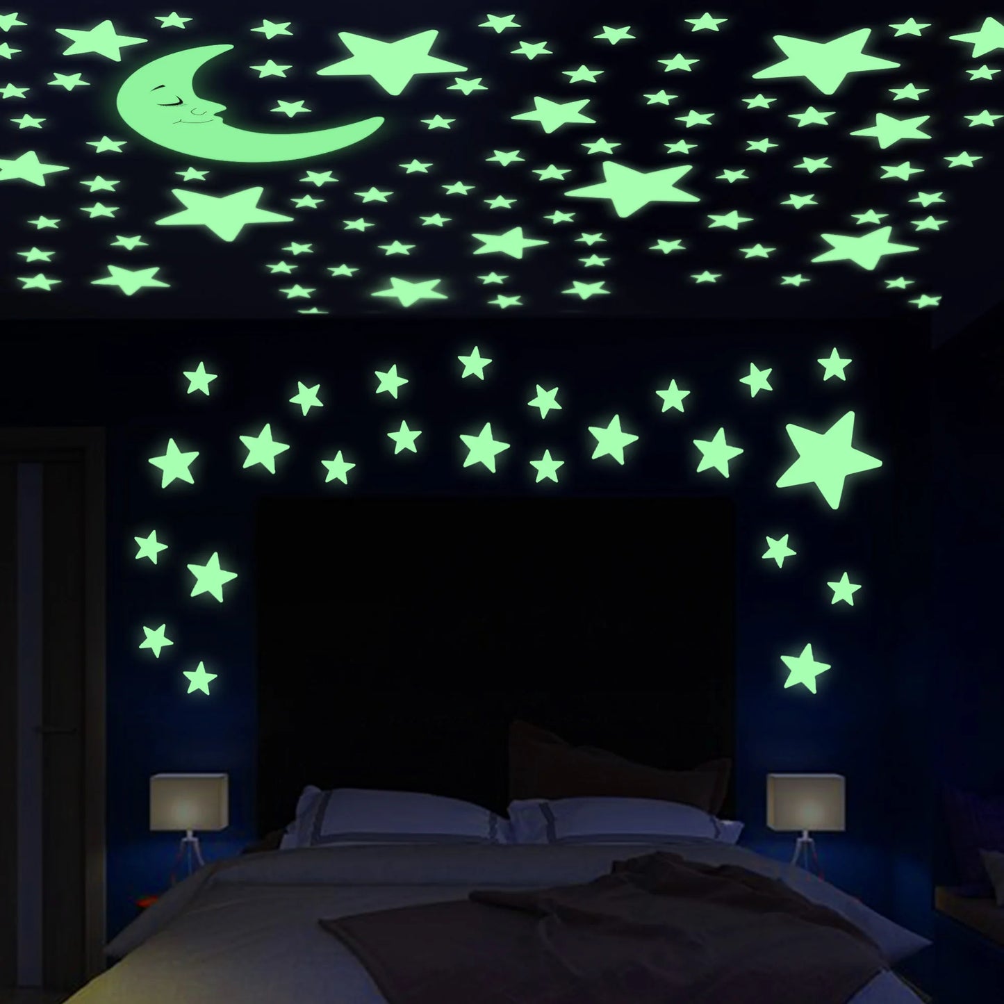 241 ESTRELLAS 3D QUE BRILLAN EN LA OSCURIDAD | Encantadora Decoración de Habitaciones