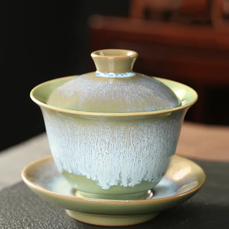 Elegant Vintage Ceramics Gaiwan Kungfu Tea Set | Perfect for Ceremony
