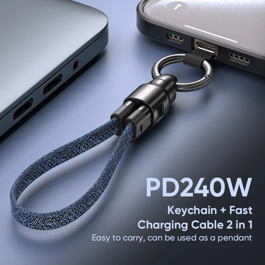 USB C to Type C Keychain Cable | 240W Fast Charging