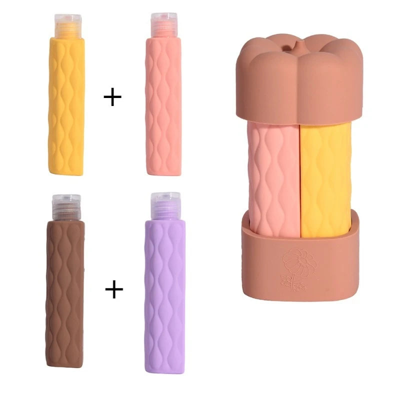 4 in 1 Silicone Travel Bottles Set | Leak Proof Portable Containers