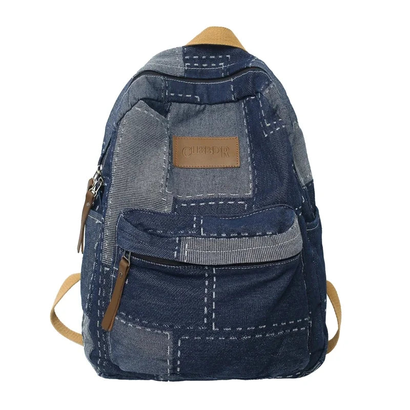 Trendy Washed Denim Backpack | Stylish College Laptop Bag