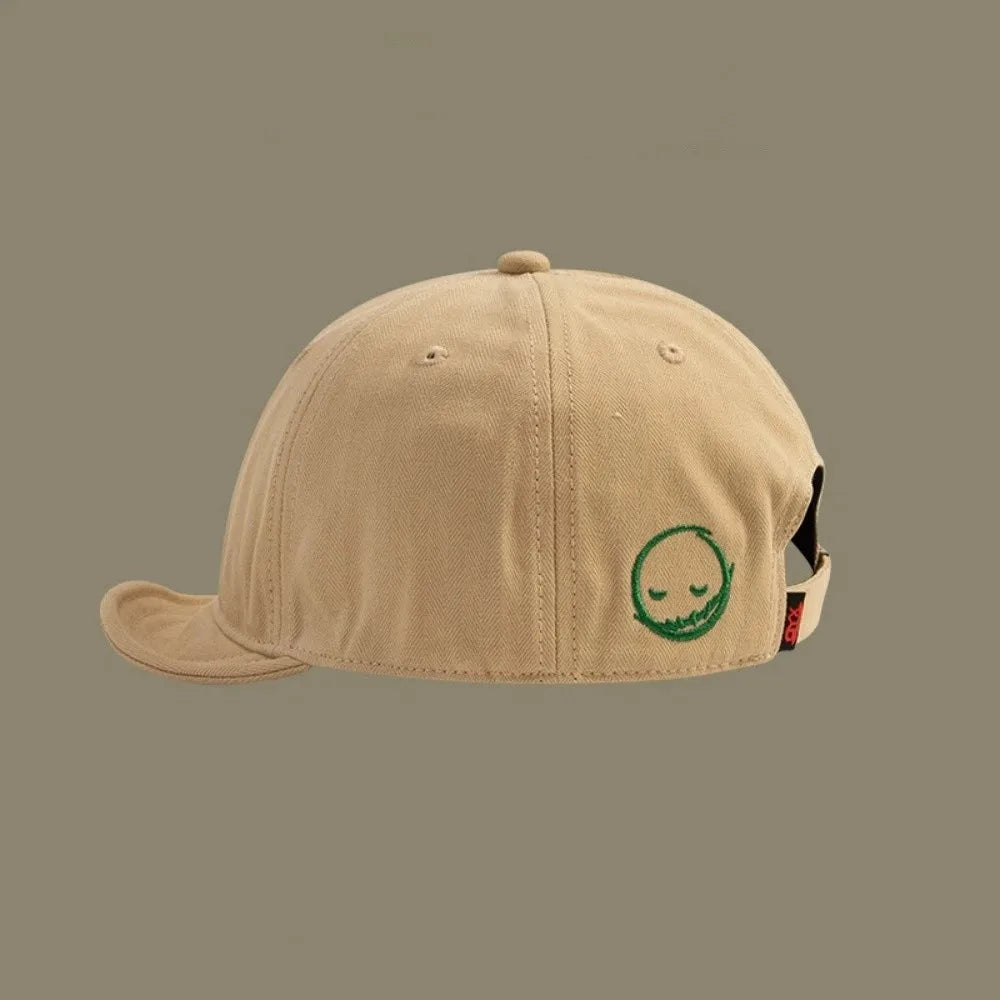Solid Color Short Brim Baseball Cap | Adjustable Snapback Hat