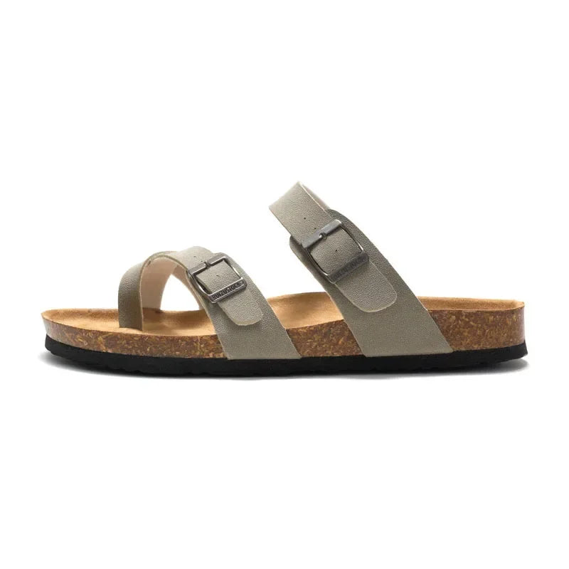 Men's Non-Slip Slippers with Cork Metal Buckle | Waterproof Outdoor Wear
