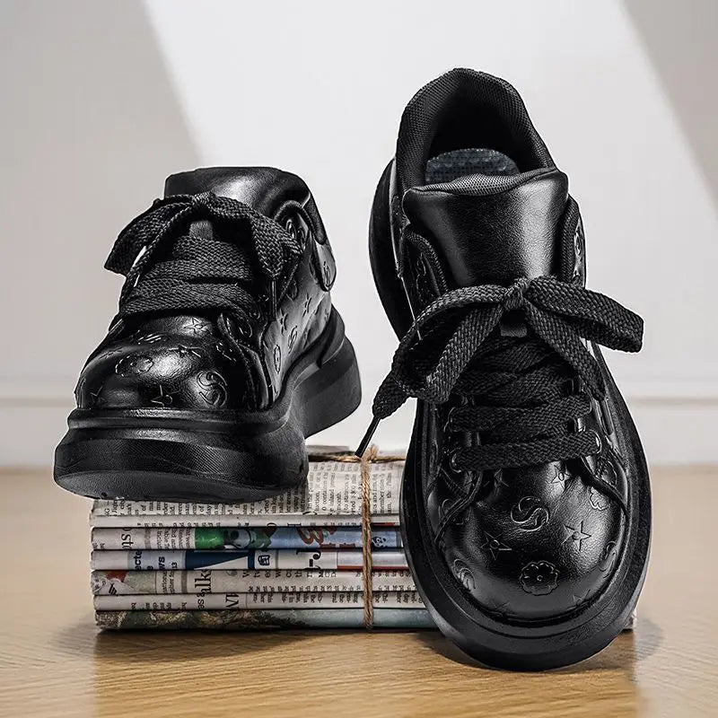 Men's Retro High-Street Leather Sneakers | Stylish Casual Shoes
