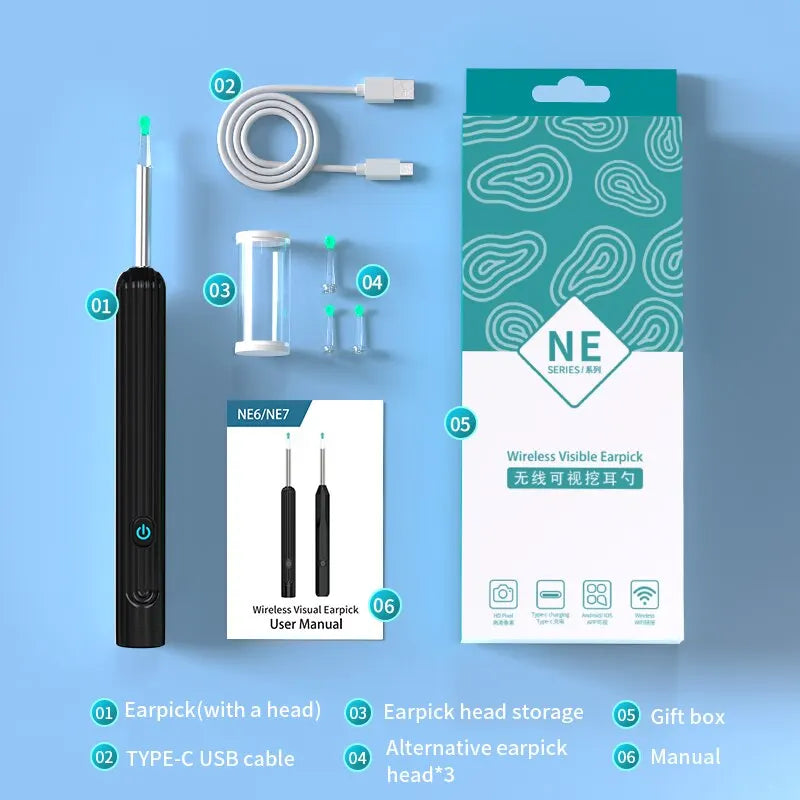 Smart Visual Ear Cleaner with Camera | USB-C Ear Wax Removal Tool