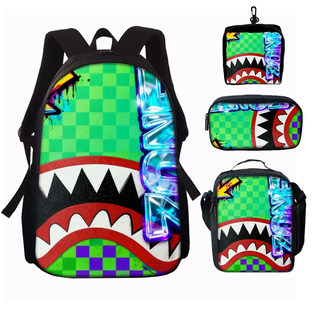 Trendy Shark Graphic Backpack Set | Ideal for School & Adventures