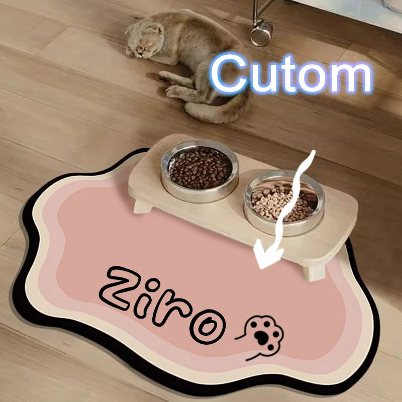 Cute Non-Slip Diatom Mud Pet Feeding Mat | Waterproof Home Decor