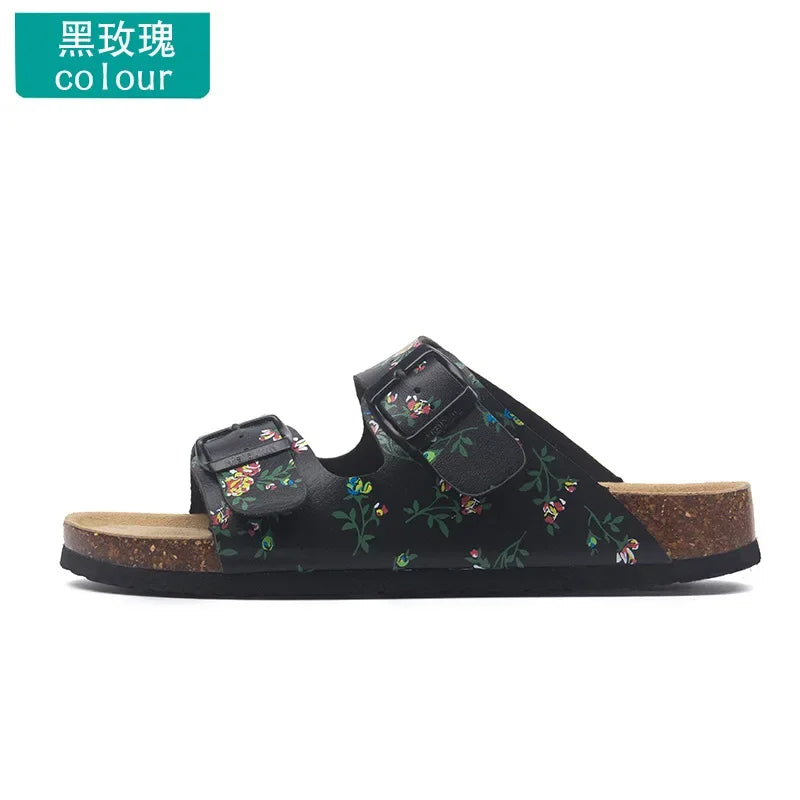 Men's Casual Buckle Cork Slippers | Comfortable Summer Footwear