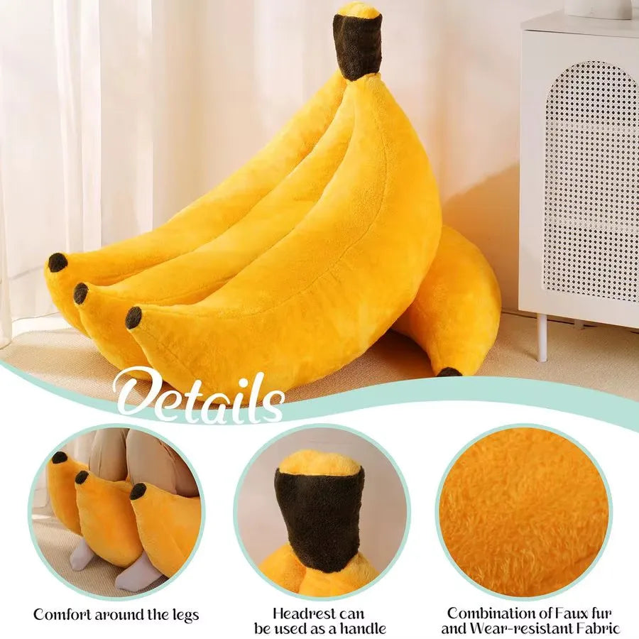 Acogedor sofá cama puf banana 2 en 1 con otomana a juego