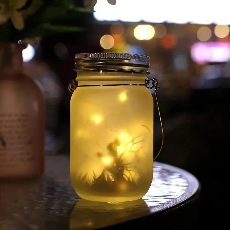 Luces solares de hadas para tarros Mason | Faroles impermeables para exteriores