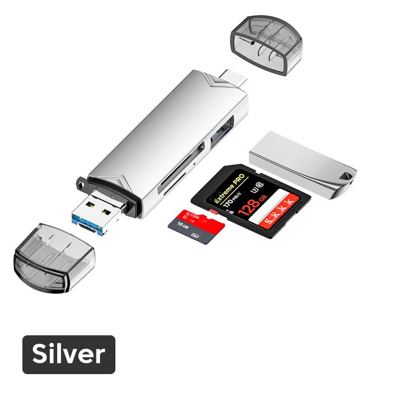 Universal 6 in 1 Card Reader | USB3.0 Multi-Function Adapter