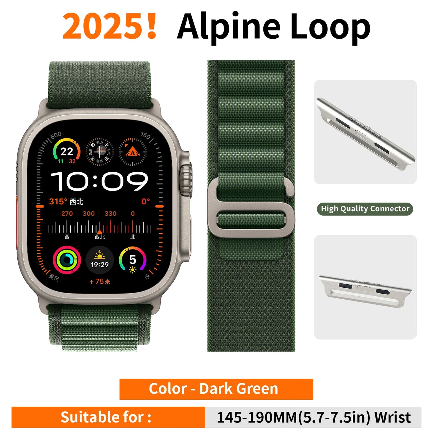 Premium Nylon Alpine Loop Strap for Apple Watch — Durable Outdoor Style Band for Ultra / Ultra 3 / Series 11 / 10 / 9 / 8 / 7 / SE (46–49mm Compatible)