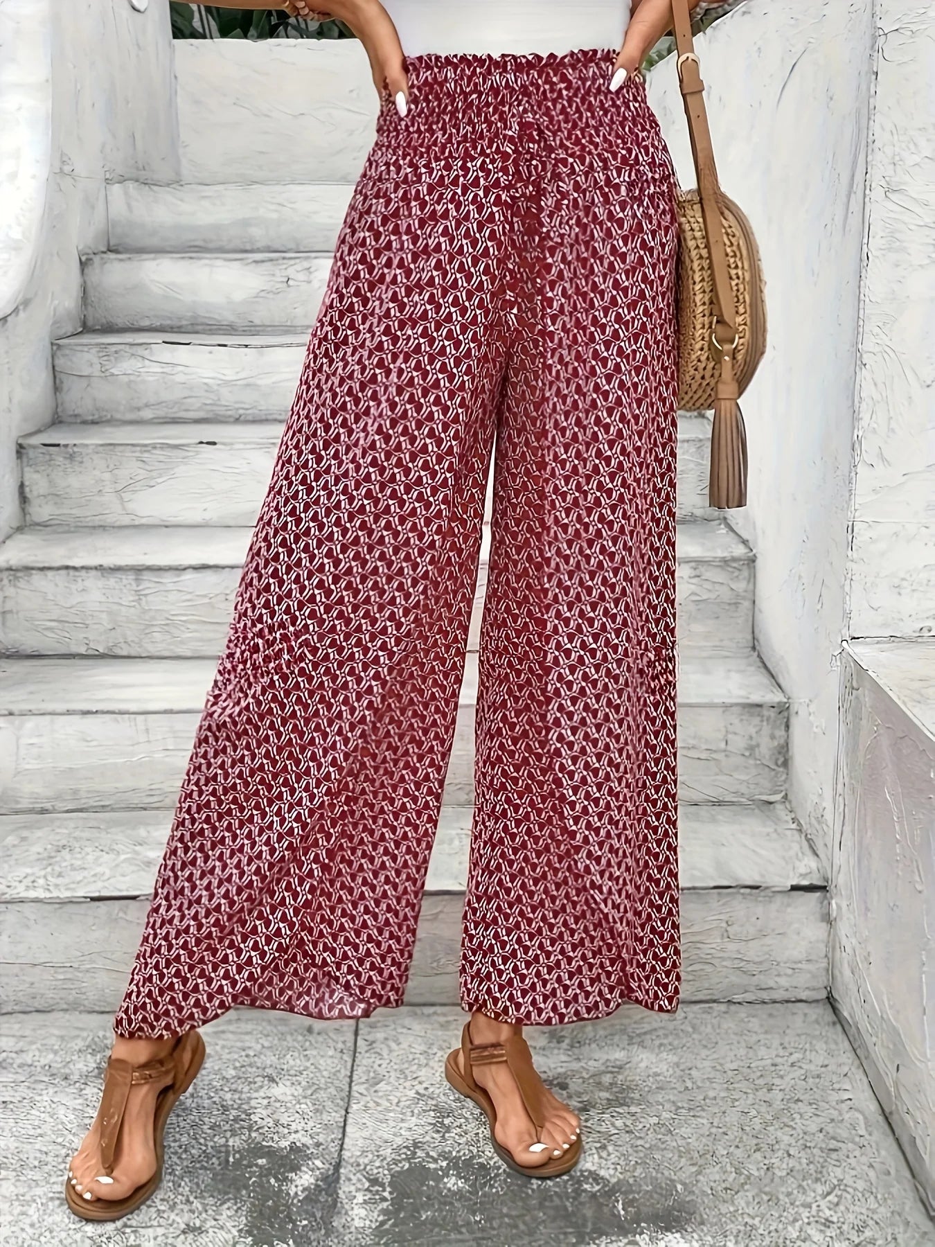 Elegant Wide Leg Pants for Women | Casual Beach Vacation Trousers
