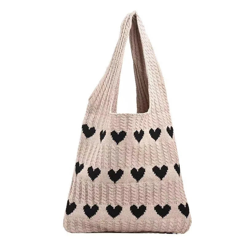 Elegante Bolso de Hombro de Lana | Bolso Casual Chic
