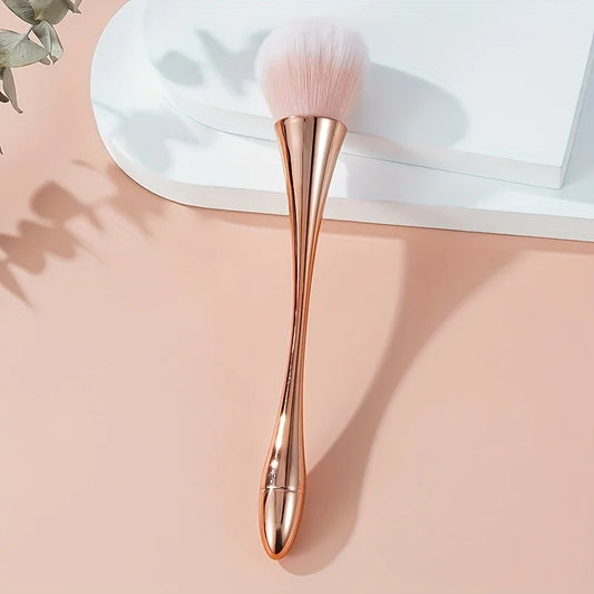 Brocha de Maquillaje Suave Rosada Dorada para Abanico | Consigue una Belleza Impecable