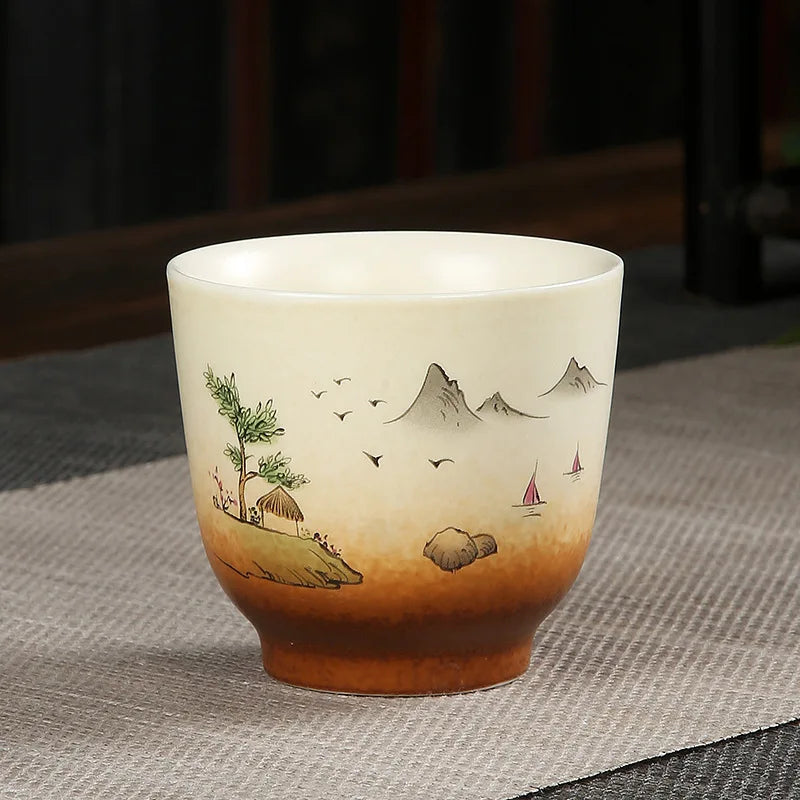 Handmade Vintage Ceramic Teacup | Japanese Coarse Pottery Mug