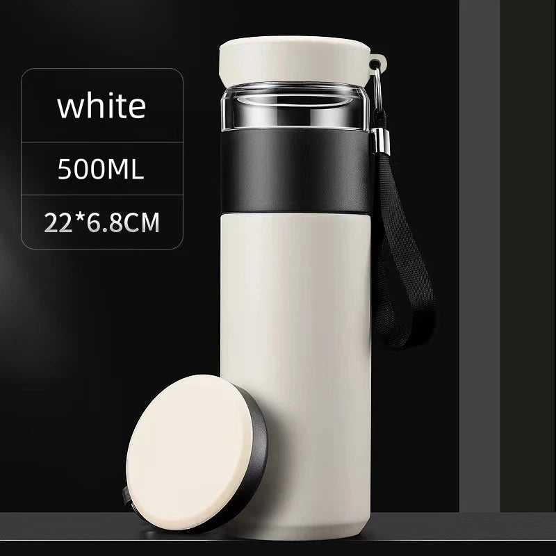 Stainless Steel Tea Infuser Vacuum Flask | Insulated Travel Mug